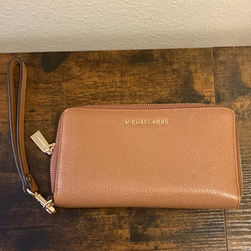 Michael Kors Brown Wristlet Wallet